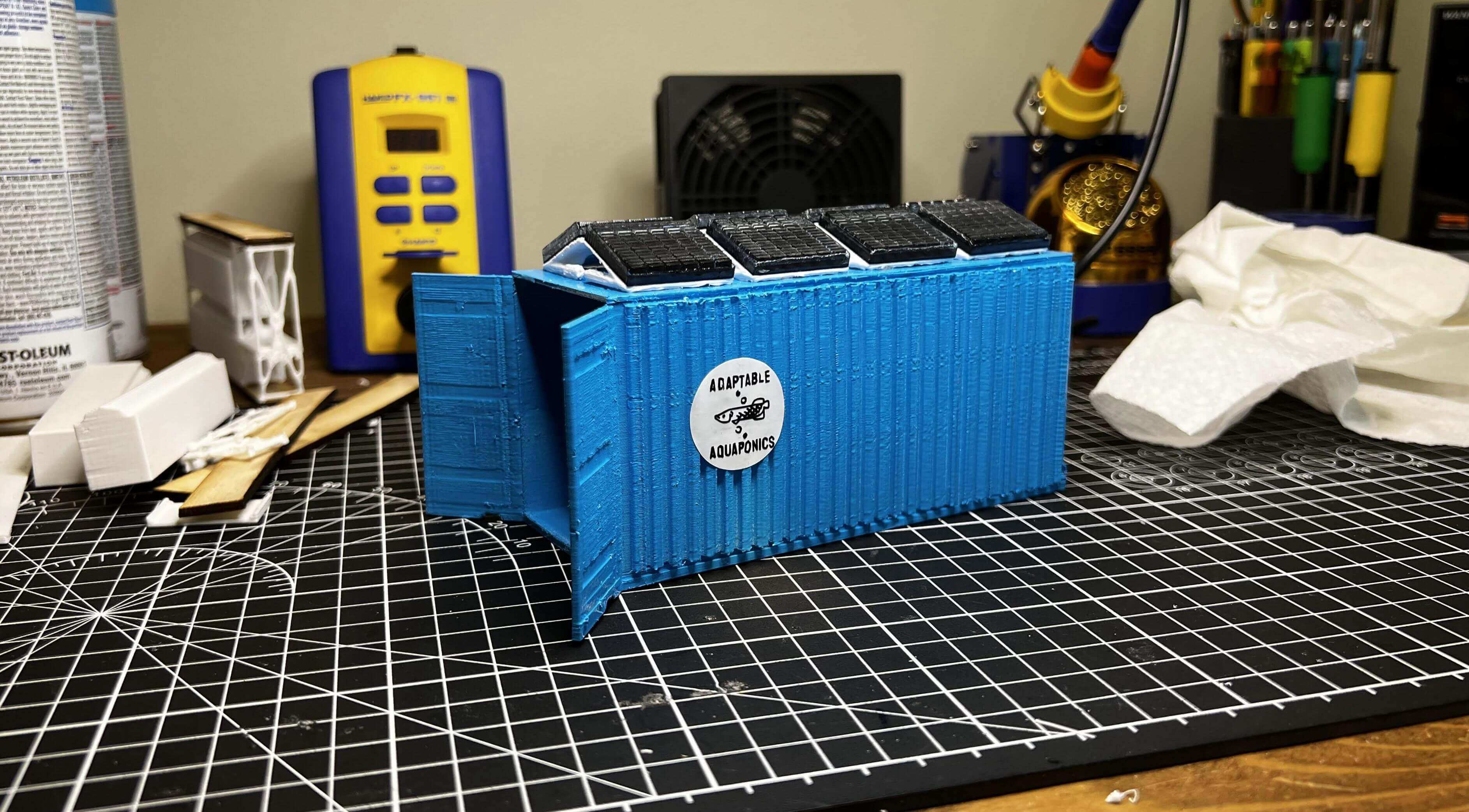 Completed shipping container assembly