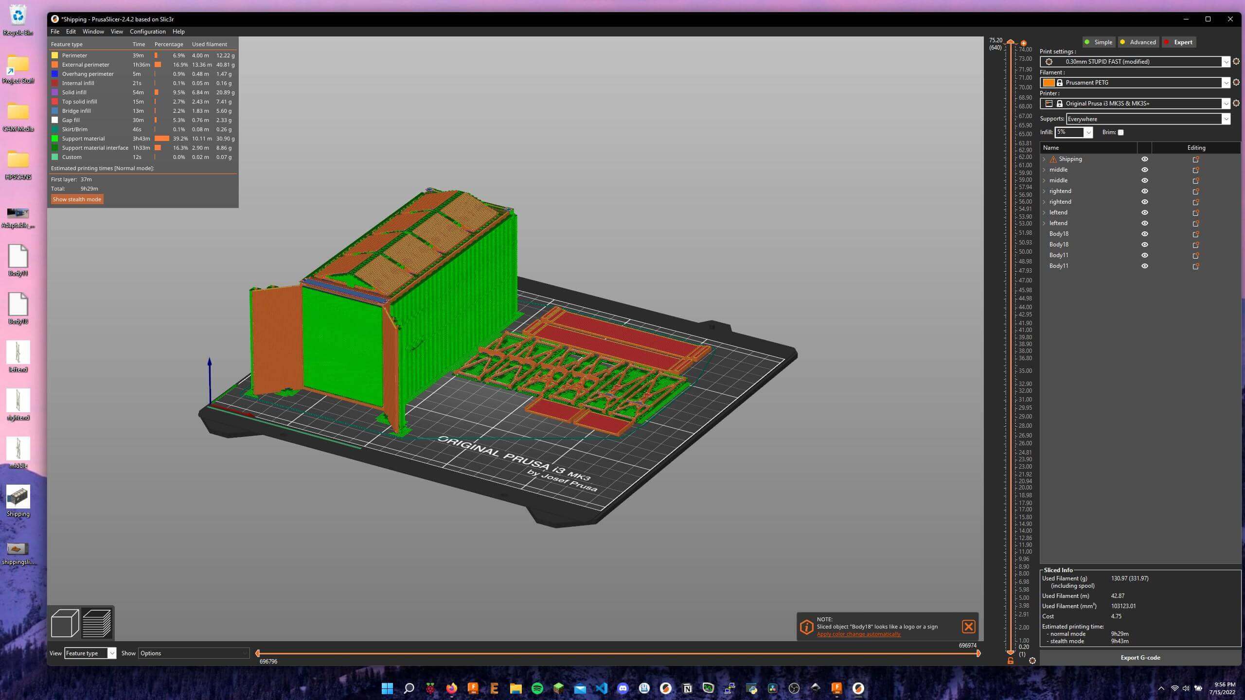 PrusaSlicer layout