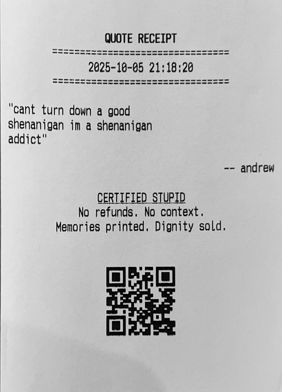 Quote Receipt 1