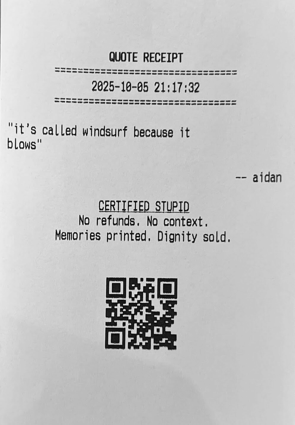 Quote Receipt 2