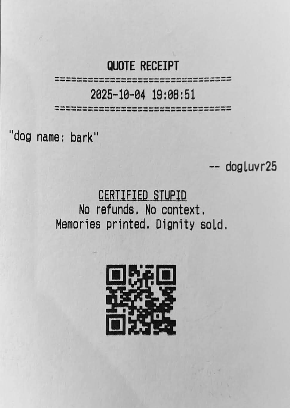 Quote Receipt 14